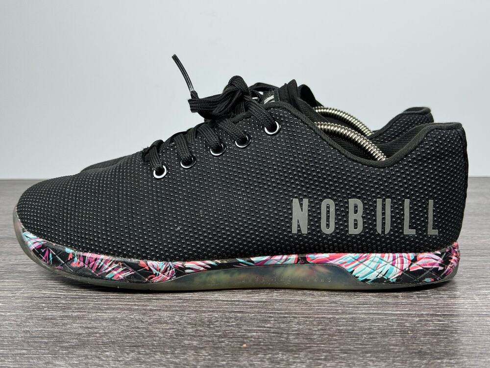 Nobull Floral Trainers Midnight Palm Unisex Sneakers Mens 8.5 Womens 10 USED